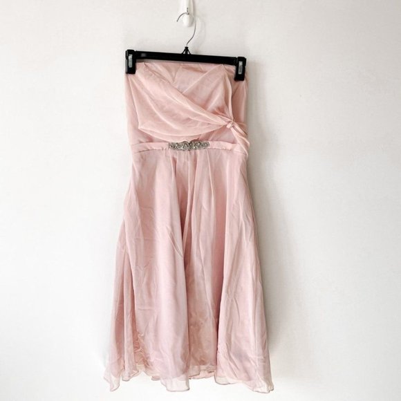 Alvina Valenta Pink Strapless Short Bridesmaid Cocktail Dress Sz 6 - Picture 1 of 8